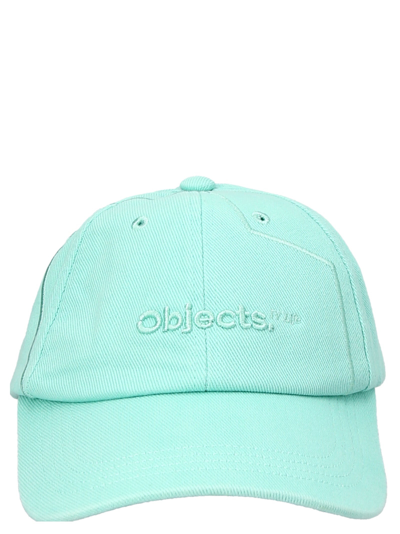 Baseball Cap by Objects IV Life for men in cotton bicolour & green features an artisanal silhouette, showcasing the artisanal Cotton Baseball Cap design with a refined, artisanal finish.