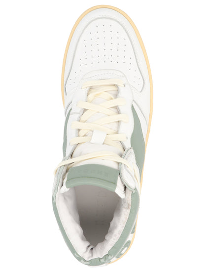 Sneakers by Rhude for men in calfskin leather bicolour & green features an fashionable silhouette, showcasing the premium Men's High Top Calfskin Leather Sneakers in a fashionable high-top style that offers a fashionable finish for refined style.