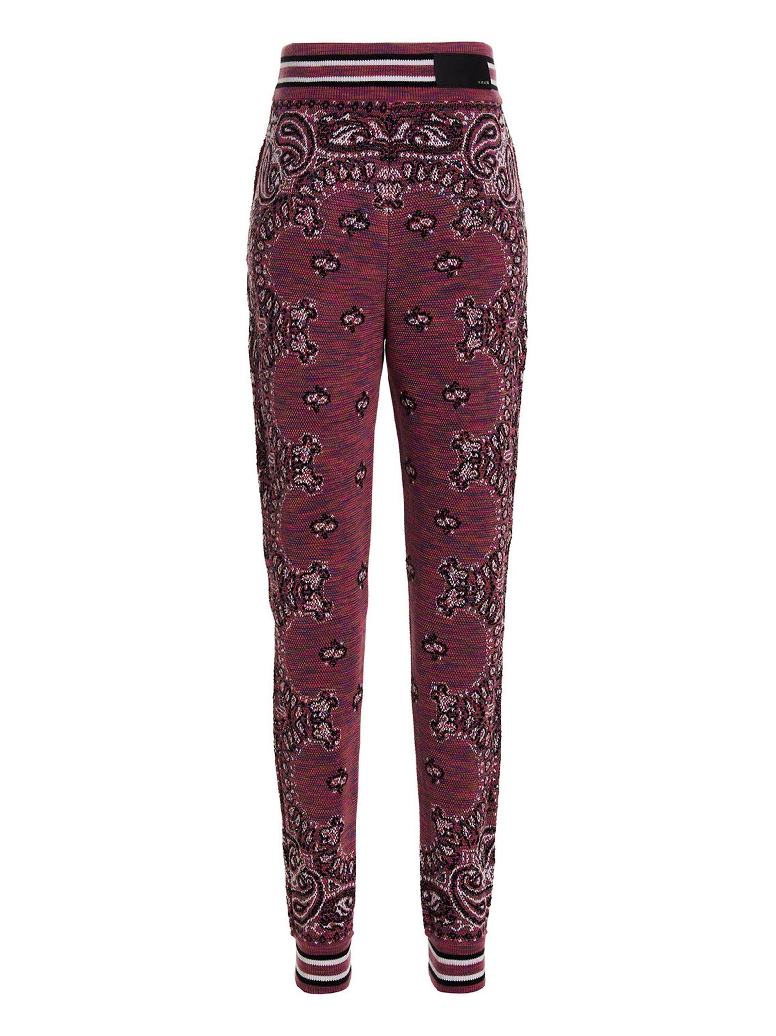 Joggers by Amiri for women in cotton purple & patterned features a polished silhouette with a polished , reaching a polished long and finished with a polished .
