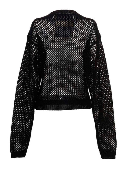 Cardigan by RAMAEL for women in cotton black features a nuanced silhouette with a refined and nuanced detailing for a sophisticated look.
