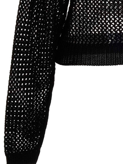 Cardigan by RAMAEL for women in cotton black features an crisp silhouette, showcasing a sophisticated and detail for a truly crisp finish.