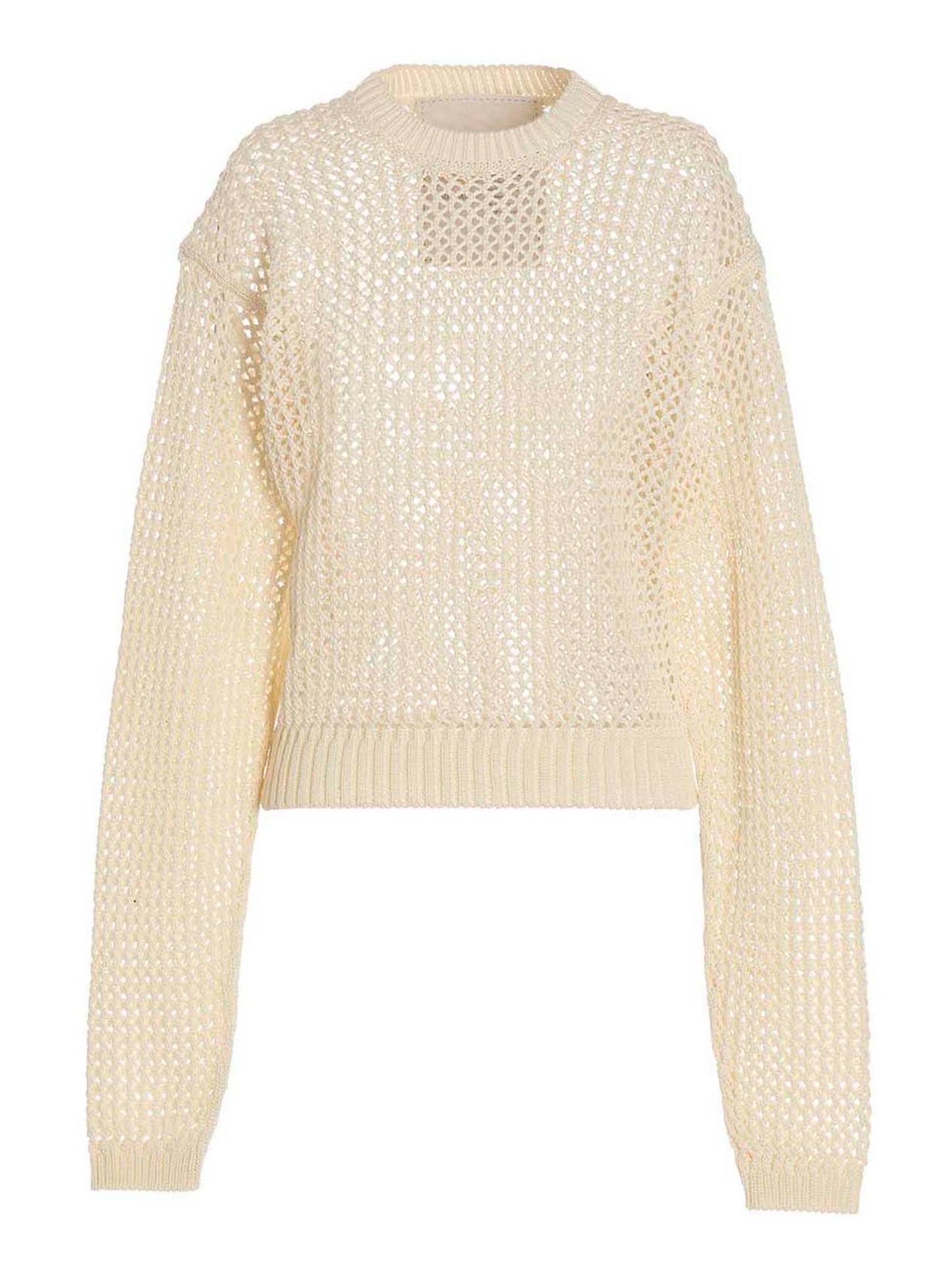 Cardigan by RAMAEL for women in cotton white presents a textural silhouette, artfully finished with a textural and for a sophisticated, textural look.