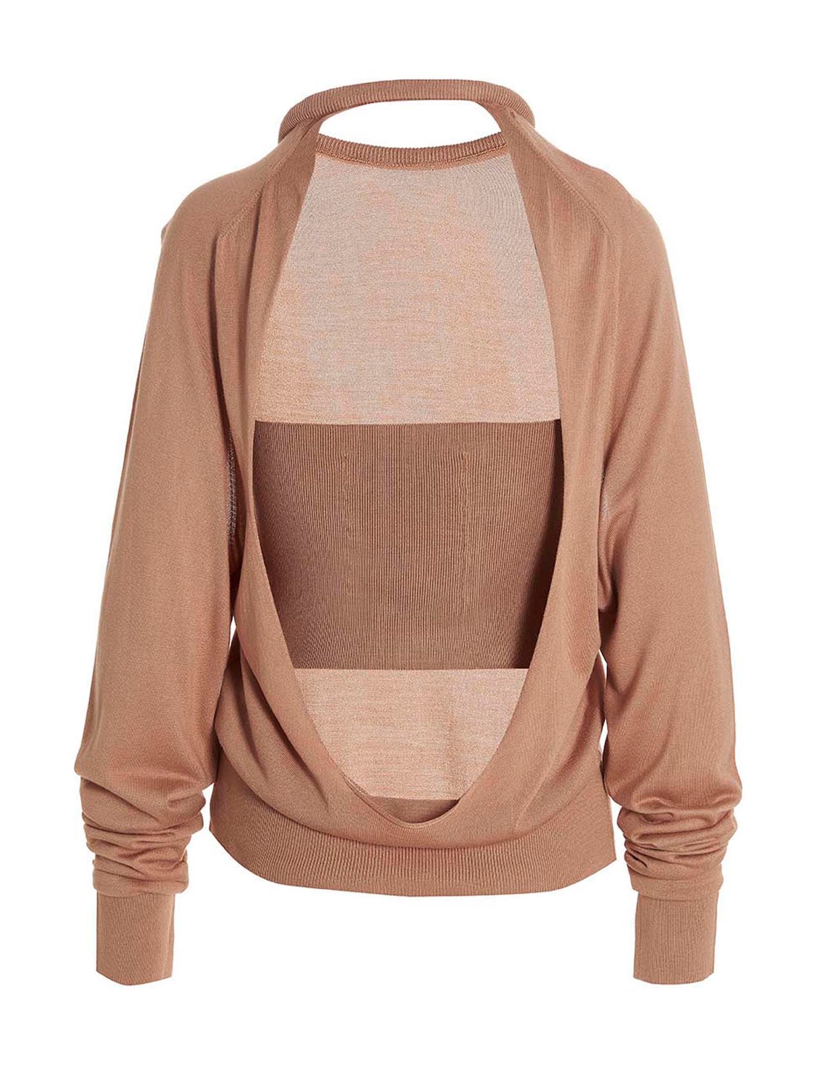 Cardigan by RAMAEL for women in silk beige features an impeccable silhouette, showcasing a sophisticated and detail for a truly impeccable finish.