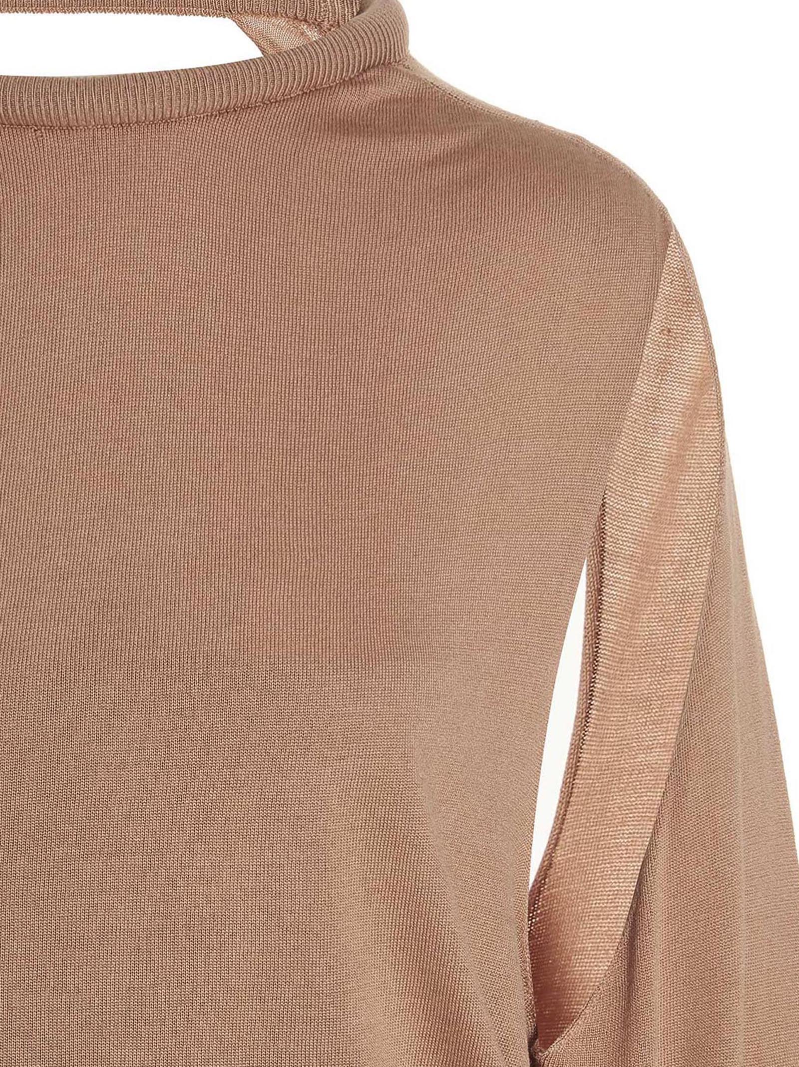 Cardigan by RAMAEL for women in silk beige features a nuanced silhouette with a refined and nuanced detailing for a sophisticated look.