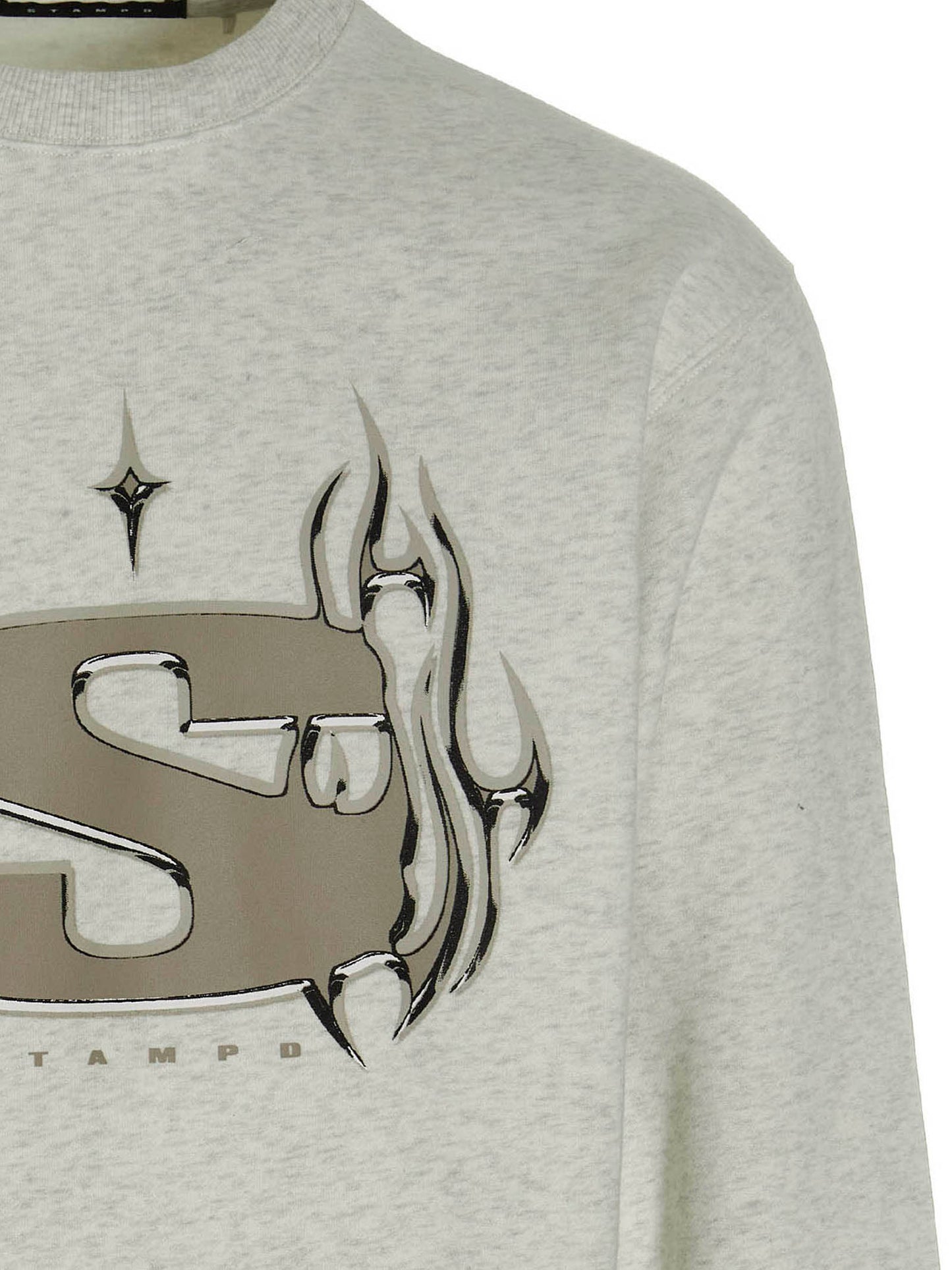 Sweatshirt by STAMPD for men in polyester cotton gray & print showcases a slouchy chic silhouette, artfully detailed with a slouchy chic and for a slouchy chic finish.