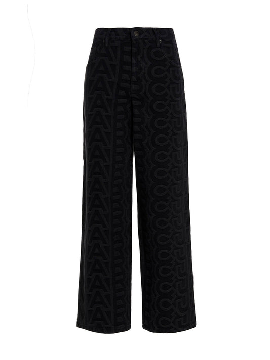 Jeans by Marc Jacobs for women in polyester cotton denim black, patterned & monogram features a refined silhouette with a refined , defined by a and a refined long for a refined finish.
