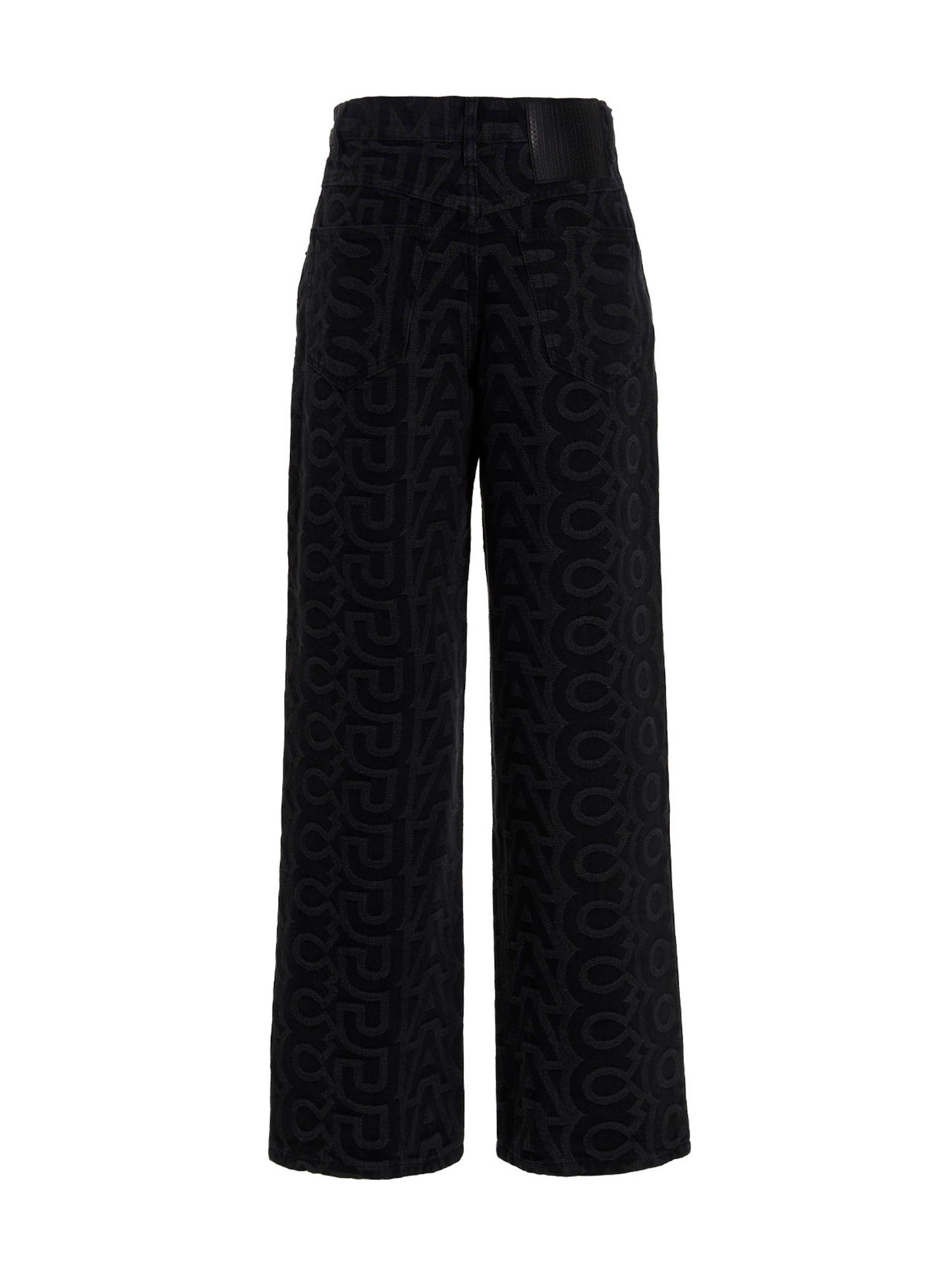 Jeans by Marc Jacobs for women in polyester cotton denim black, patterned & monogram presents a tailored silhouette, showcasing a tailored and long cut with a refined for a truly tailored aesthetic.
