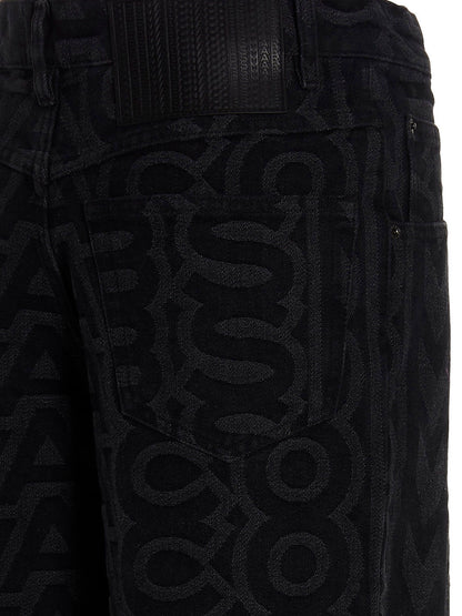 Jeans by Marc Jacobs for women in polyester cotton denim black, patterned & monogram features an refined tailoring silhouette, showcasing a premium with a and long cut for a refined tailoring look.