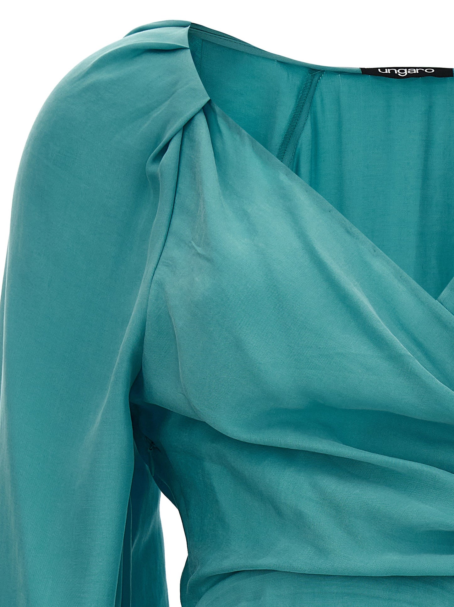 Skirt by Ungaro for women in light-blue features an tailored silhouette, artfully capturing the essence of Flow Women's Lyocell Mini Skirt in a sophisticated mini.
