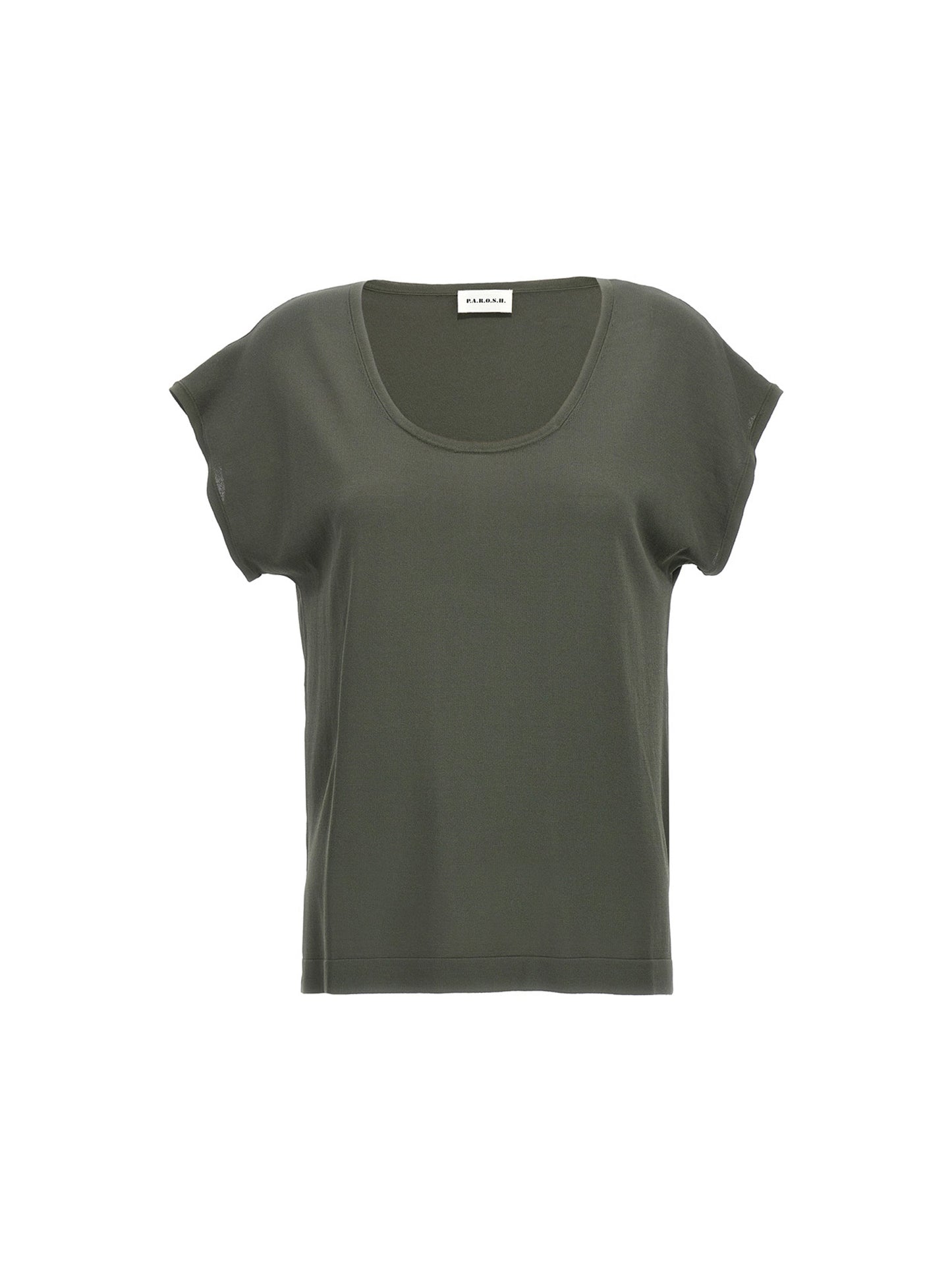 T-Shirt by P.A.R.O.S.H. for women in polyamide viscose bicolour & green features an edgy silhouette, meticulously detailed with a sophisticated short-sleeve and round neckline for a truly edgy finish.