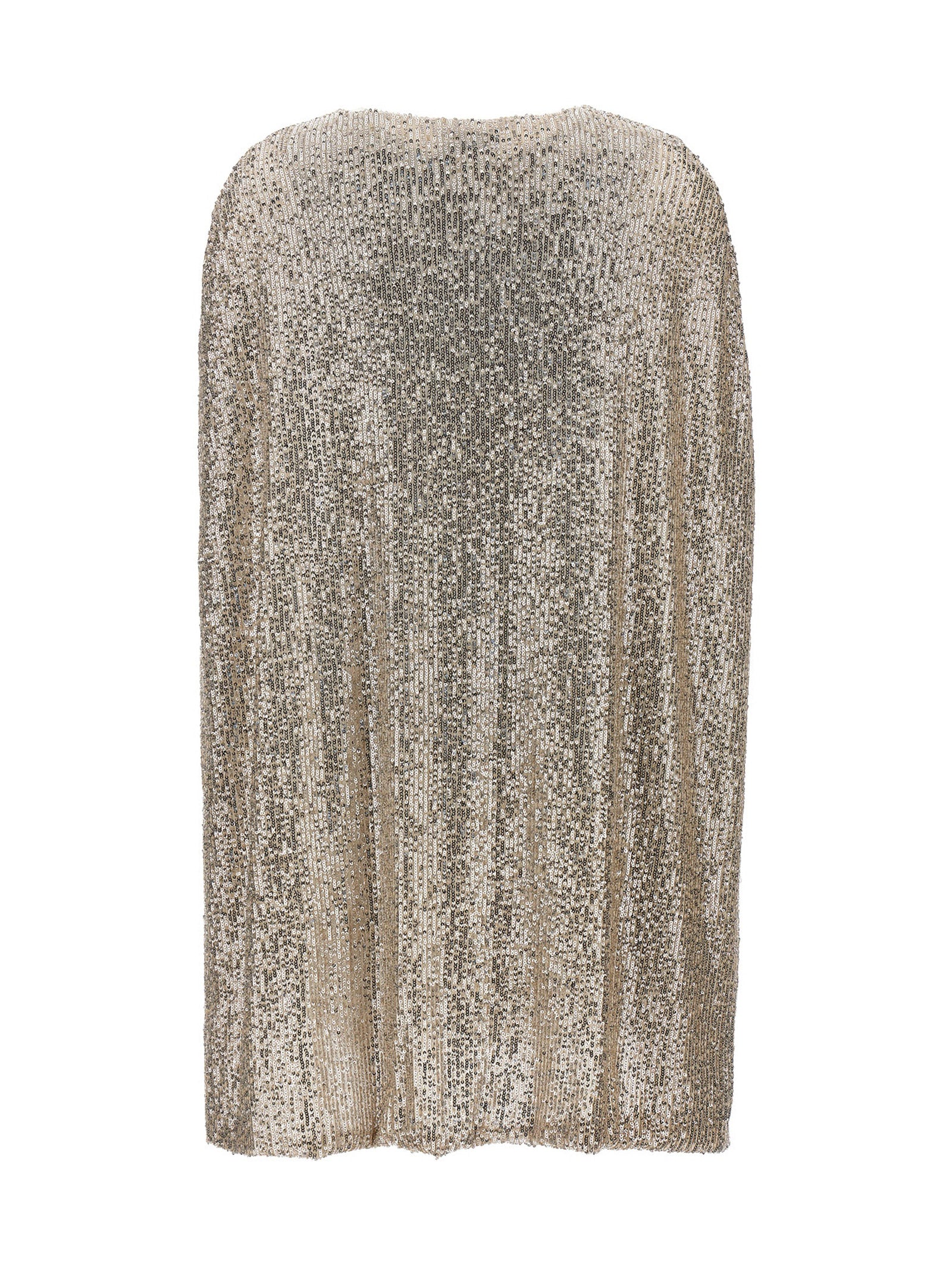 Dress by LE TWINS for women in cashmere polyester & sequins silver features an eye catching silhouette with a sophisticated , elegant , and a refined short for a eye catching aesthetic.