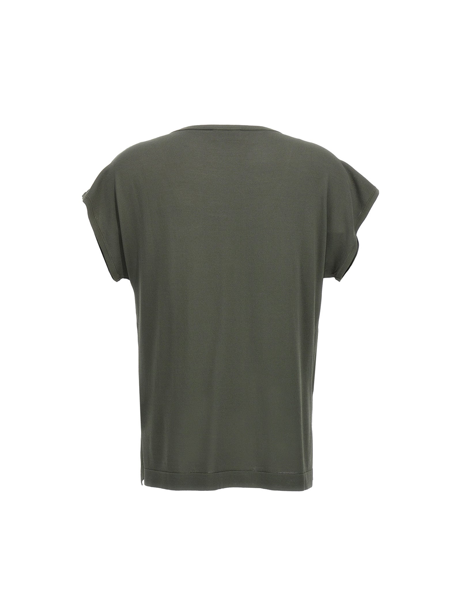 T-Shirt by P.A.R.O.S.H. for women in polyamide viscose bicolour & green features an on trend silhouette, perfectly showcasing a on trend and round neckline for an elevated aesthetic.