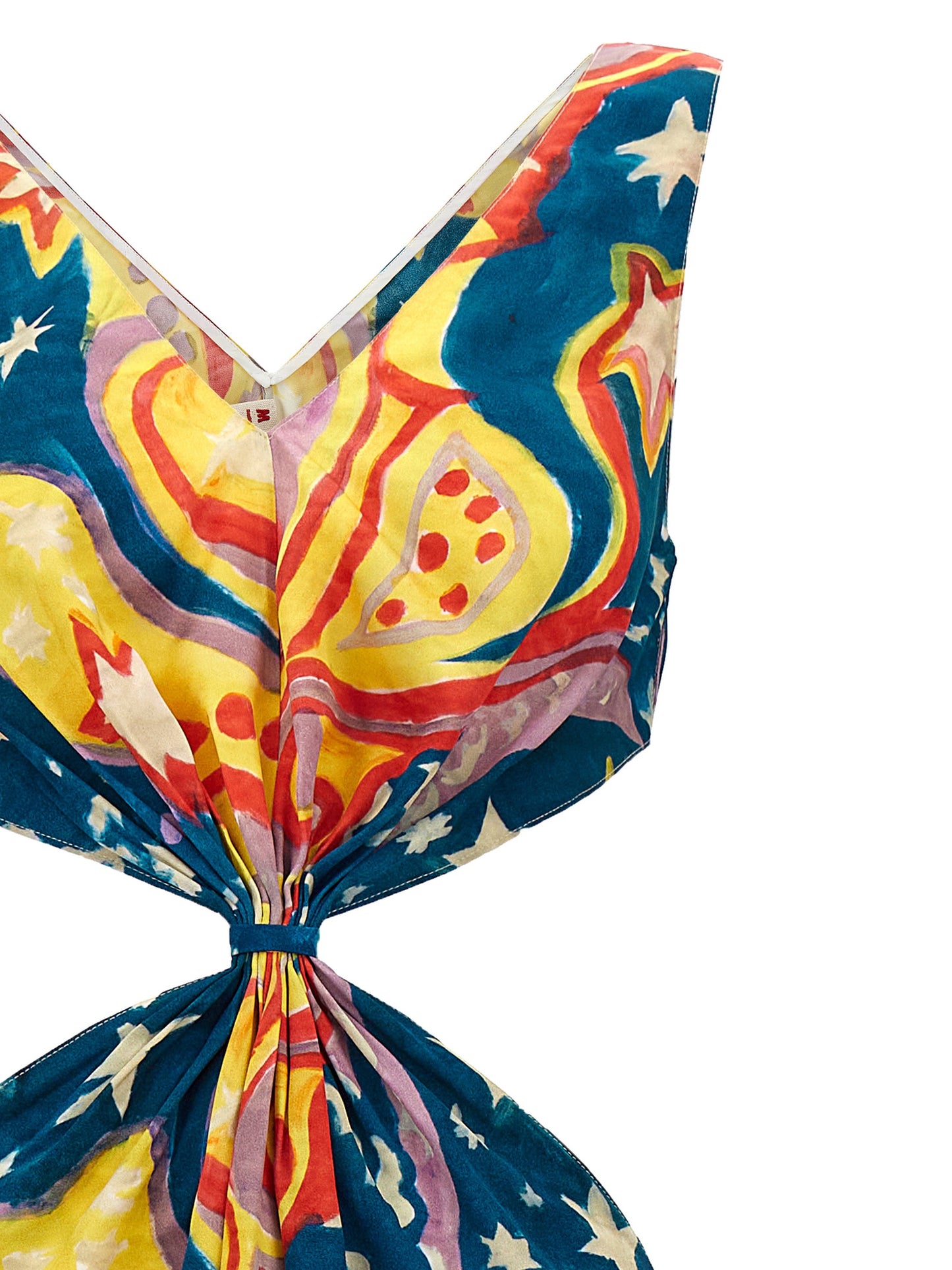 Dress by Marni for women in viscose multicolor & print features an sultry silhouette defined by a and , falling to an sultry long for a sultry look.
