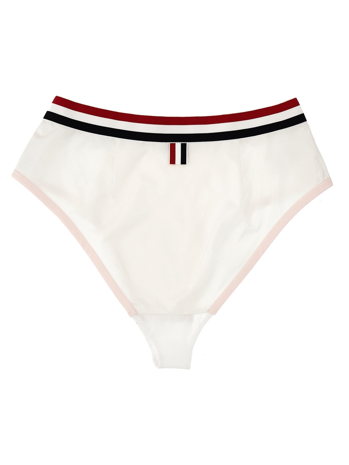 Underpants Briefs by Thom Browne for women in cotton & silk white features a discreet silhouette, showcasing the discreet design and refined cut of this Women's Cotton & Silk Underpants Briefs for a truly discreet finish.