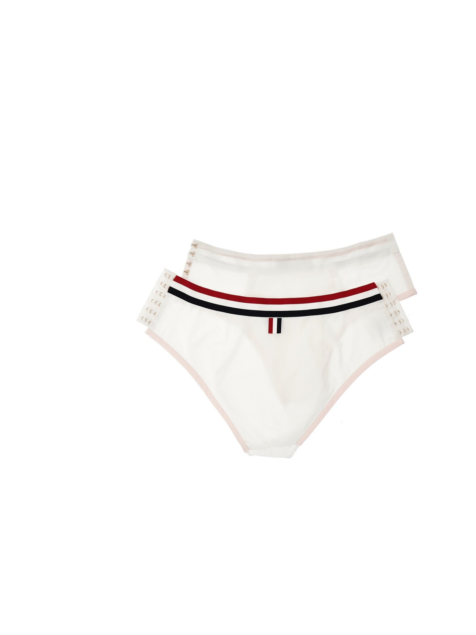 Underpants Briefs by Thom Browne for women in cotton & silk white features an cute silhouette that elegantly highlights the cute design of this Women's Cotton & Silk Underpants Briefs.