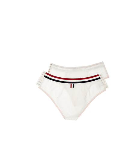Underpants Briefs by Thom Browne for women in cotton & silk white features an cute silhouette that elegantly highlights the cute design of this Women's Cotton & Silk Underpants Briefs.
