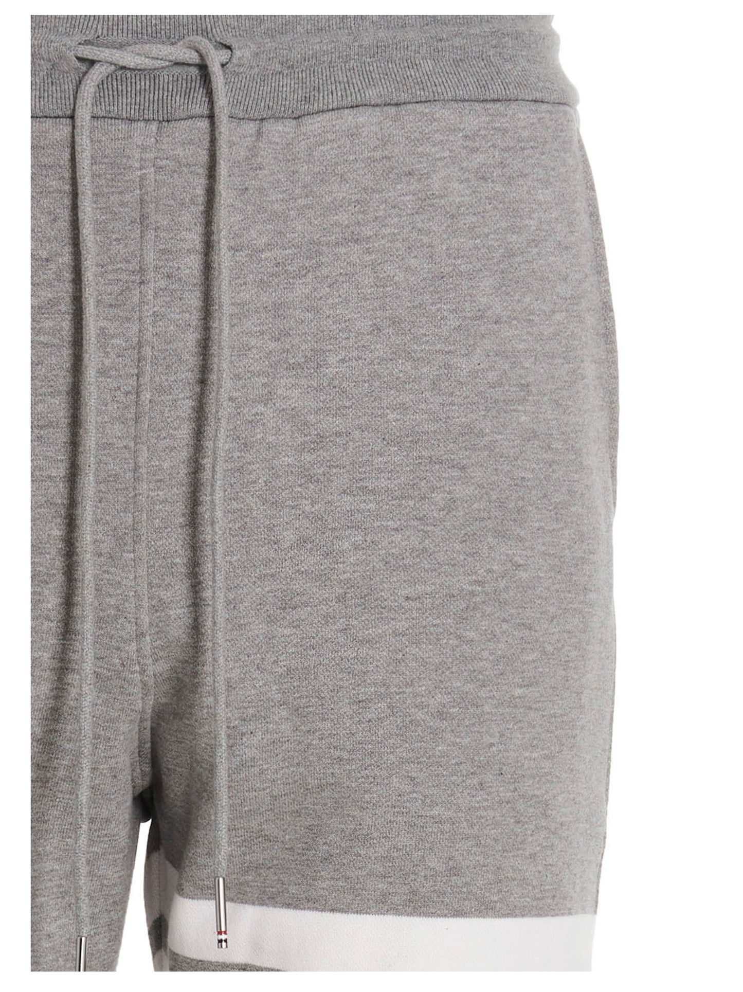 Joggers by Thom Browne for men in cotton gray features an refined tailoring silhouette, showcasing a premium with a and long cut for a refined tailoring look.