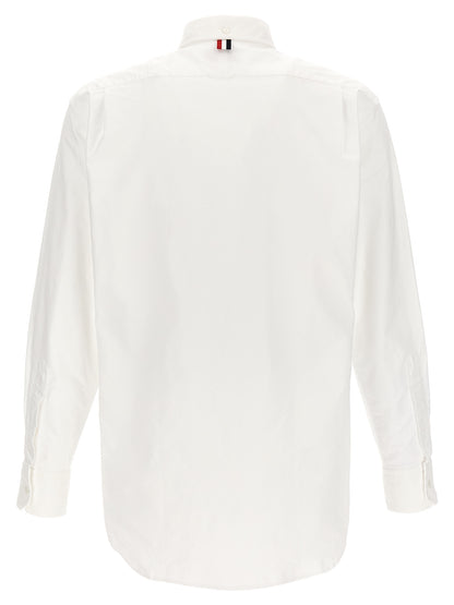 Shirt by Thom Browne for men in cotton white features an polished silhouette, showcasing a sophisticated and detail for a truly polished finish.