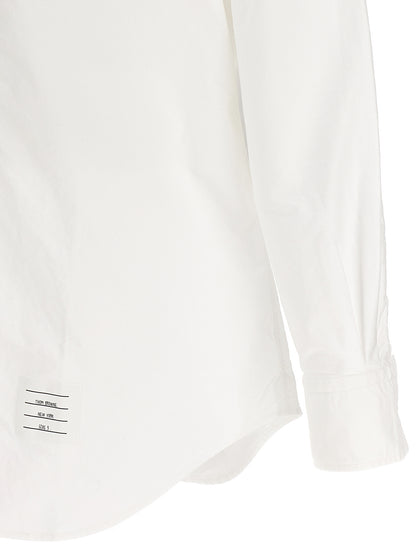 Shirt by Thom Browne for men in cotton white features an architectural silhouette with a refined and elegant for a architectural look.