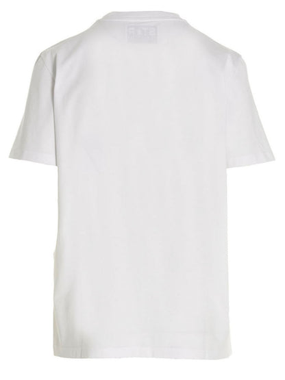 T-Shirt by Golden Goose for women in cotton white & print features an edgy silhouette, meticulously detailed with a sophisticated and crew neckline for a truly edgy finish.