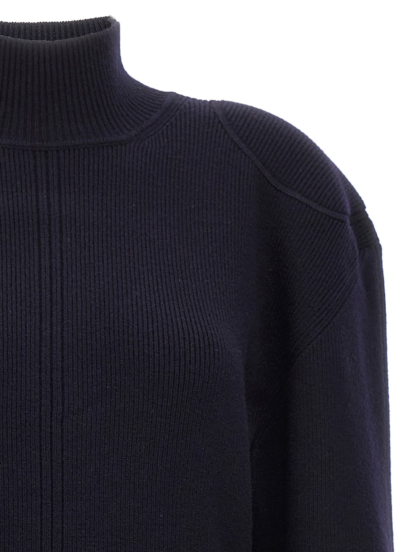 Skirt by Stella McCartney for women in polyamide wool blue features a contoured silhouette from the Women's Polyamide Wool Midi Skirt collection, characterized by its contoured midi for a contoured finish.