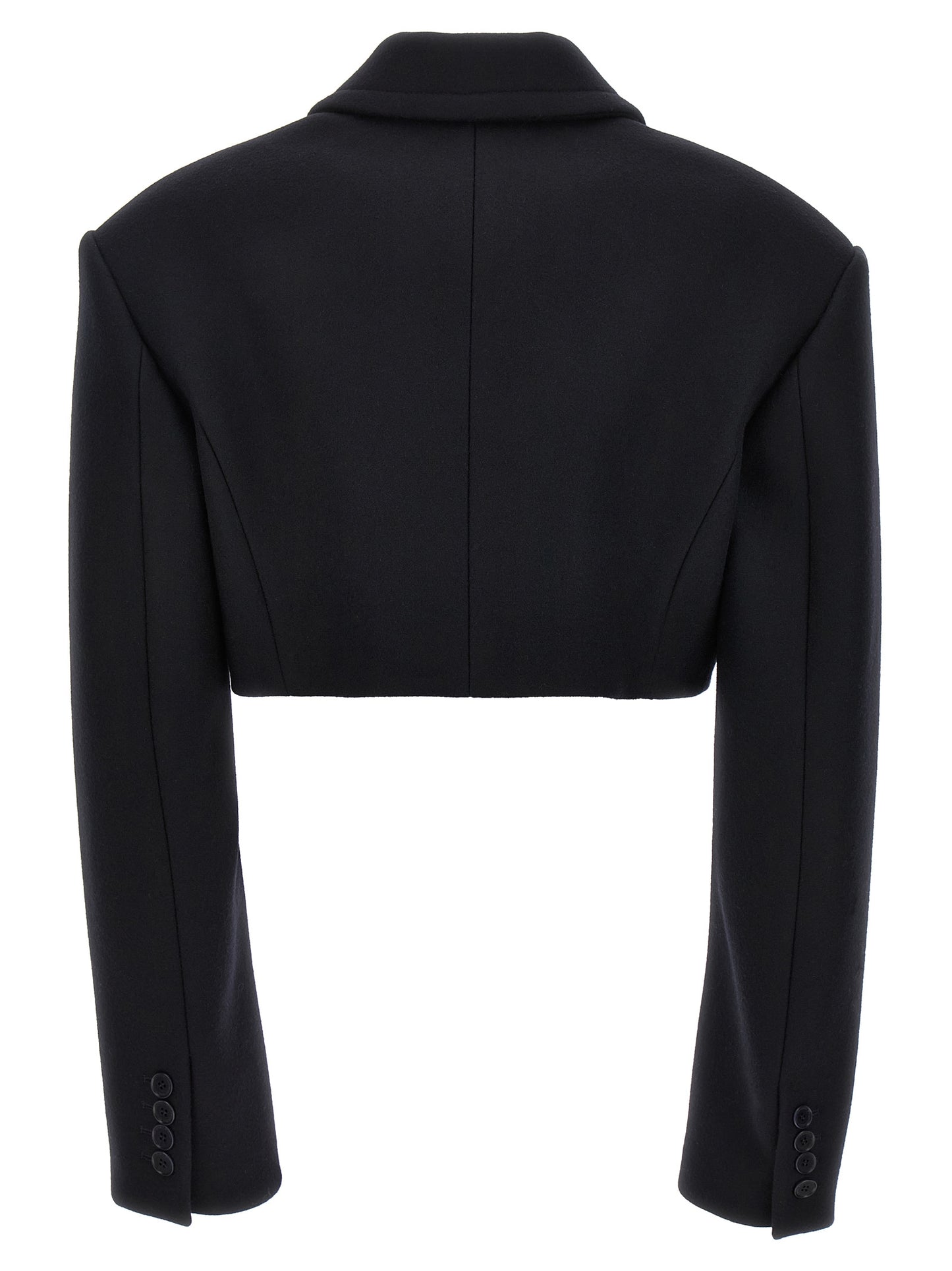 Overcoat by Stella McCartney for women in wool black showcases a architectural silhouette, artfully detailed with a distinctive and functional pockets for a architectural finish.