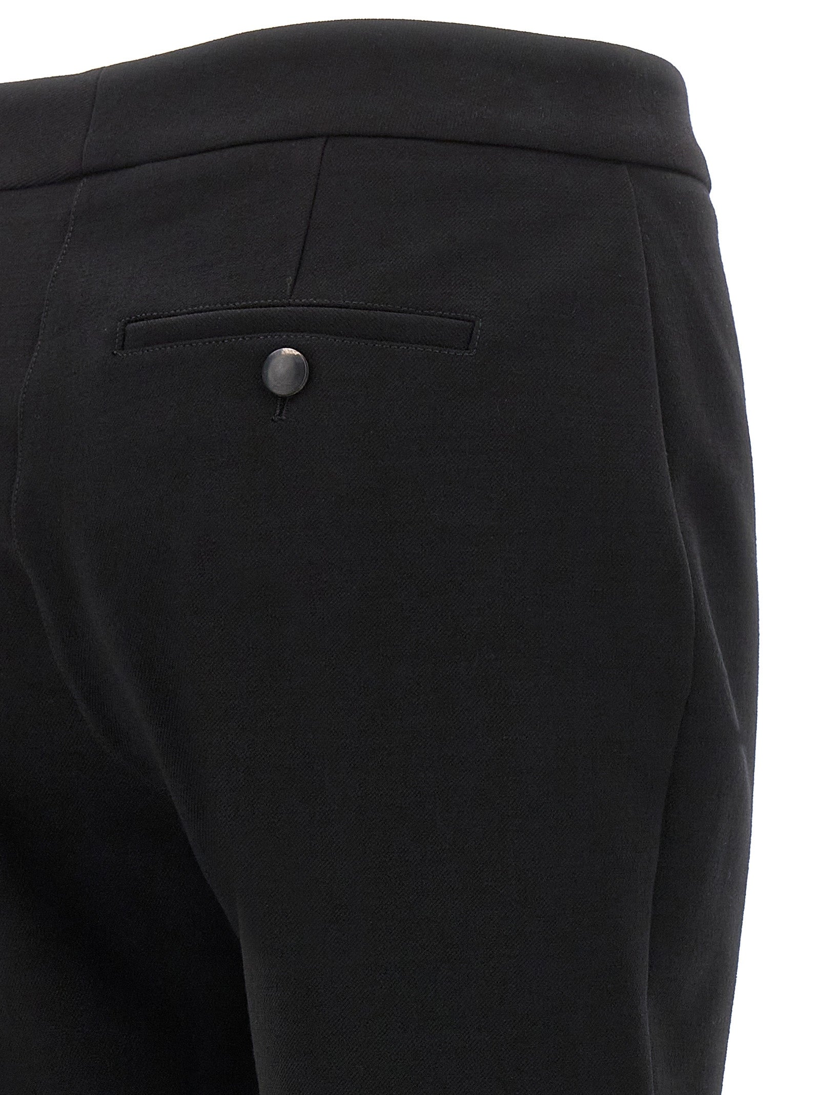 Trousers by Ferragamo for women in polyester & wool black features a artisanal silhouette, showcasing a sophisticated skinny-leg & skinny with a long and for a artisanal finish.