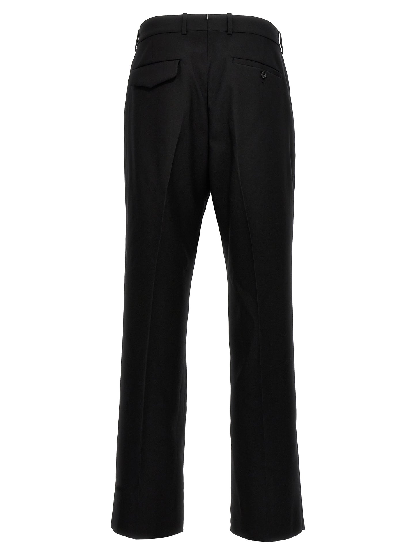 Trousers by Alexander McQueen for men in wool black presents a perennial silhouette, meticulously tailored with a cut, long finish, and an elegant .