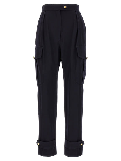 Cargo Pants by Alexander McQueen for women in wool cotton blue features an stylish with a long and , expertly finished with stylish utility detailing.