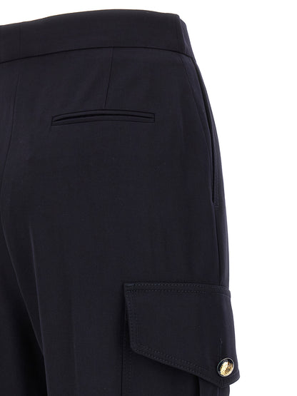Cargo Pants by Alexander McQueen for women in wool cotton blue features an smart casual and long, expertly tailored with a and smart casual utilitarian details for a sophisticated look.
