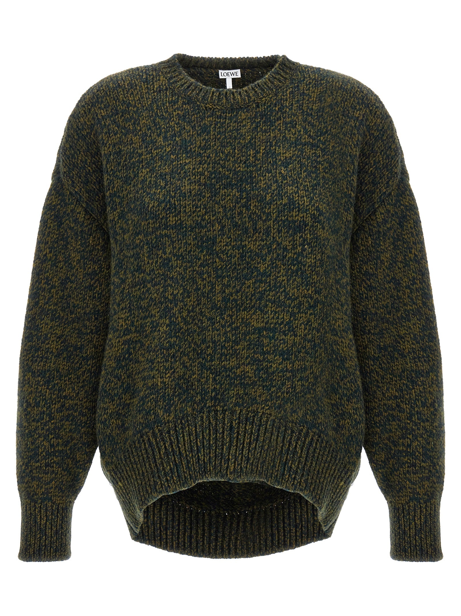 Cardigan by Loewe for women in polyester & wool bicolour & green features an impeccable silhouette, showcasing a sophisticated and detail for a truly impeccable finish.