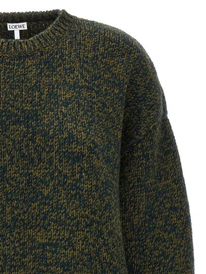 Cardigan by Loewe for women in polyester & wool bicolour & green features an crisp silhouette, showcasing a sophisticated and detail for a truly crisp finish.