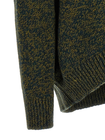 Cardigan by Loewe for women in polyester & wool bicolour & green showcases a luxurious silhouette, meticulously detailed with a sophisticated and for a refined finish.