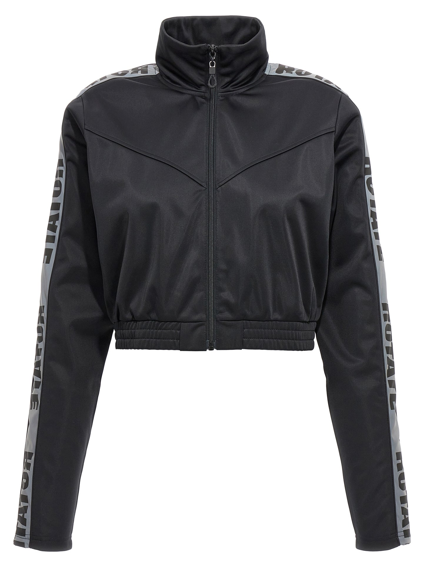 Activewear Sweatshirt by ROTATE BIRGER CHRISTENSEN for women in polyester black features an streamlined silhouette, showcasing the streamlined high-collar neckline and long-sleeve with functional for a premium, athletic look.