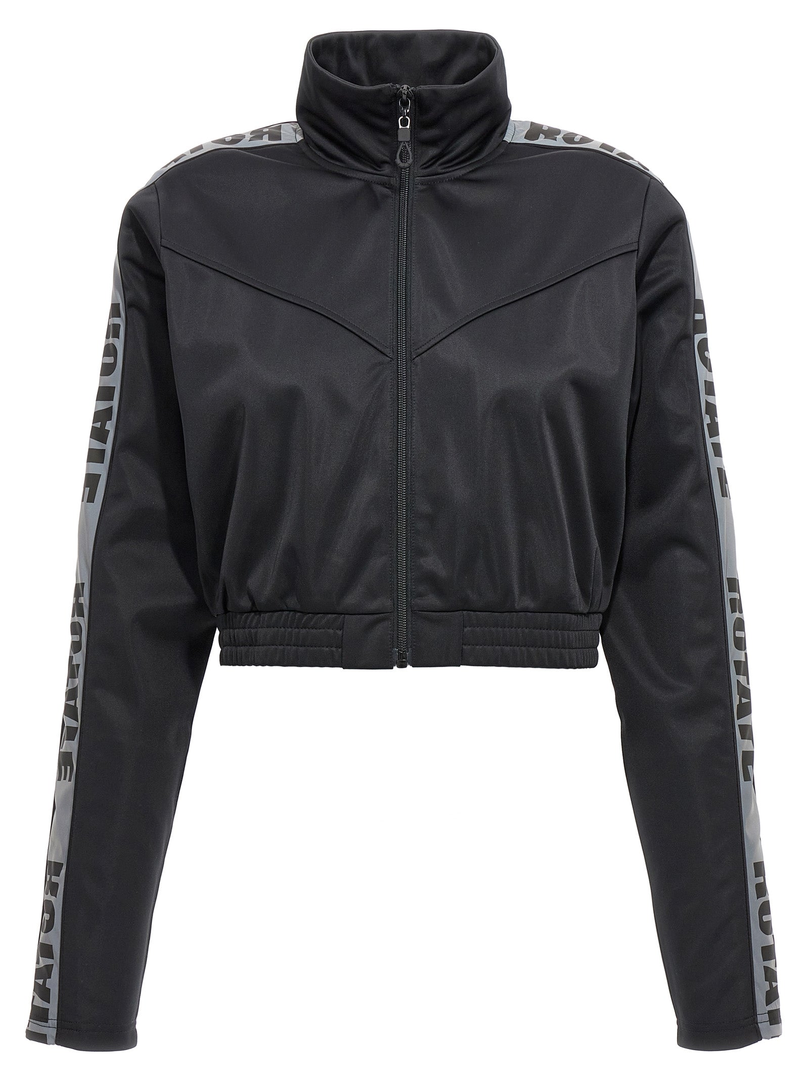 Activewear Sweatshirt by ROTATE BIRGER CHRISTENSEN for women in polyester black features an streamlined silhouette, showcasing the streamlined high-collar neckline and long-sleeve with functional for a premium, athletic look.