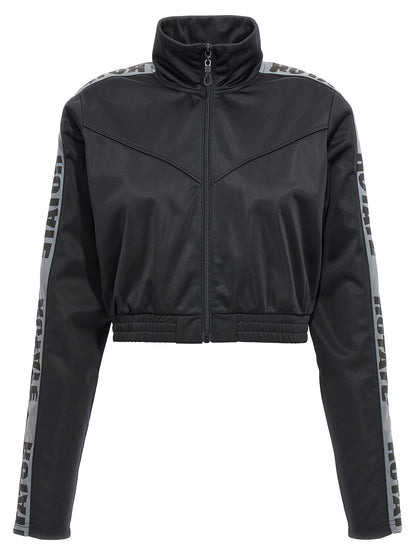 Activewear Sweatshirt by ROTATE BIRGER CHRISTENSEN for women in polyester black features an streamlined silhouette, showcasing the streamlined high-collar neckline and long-sleeve with functional for a premium, athletic look.