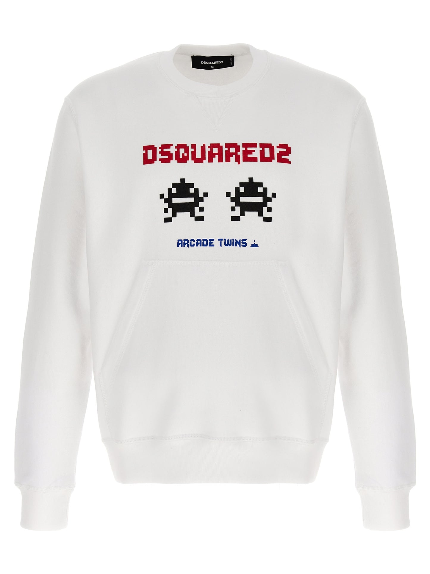 Sweatshirt by Dsquared² for men in cotton white & print presents a smart casual silhouette, featuring a smart casual and for a sophisticated look.
