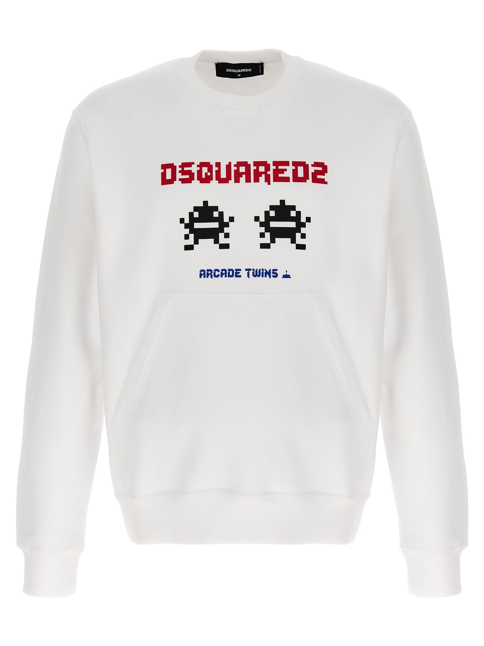 Sweatshirt by Dsquared² for men in cotton white & print presents a smart casual silhouette, featuring a smart casual and for a sophisticated look.