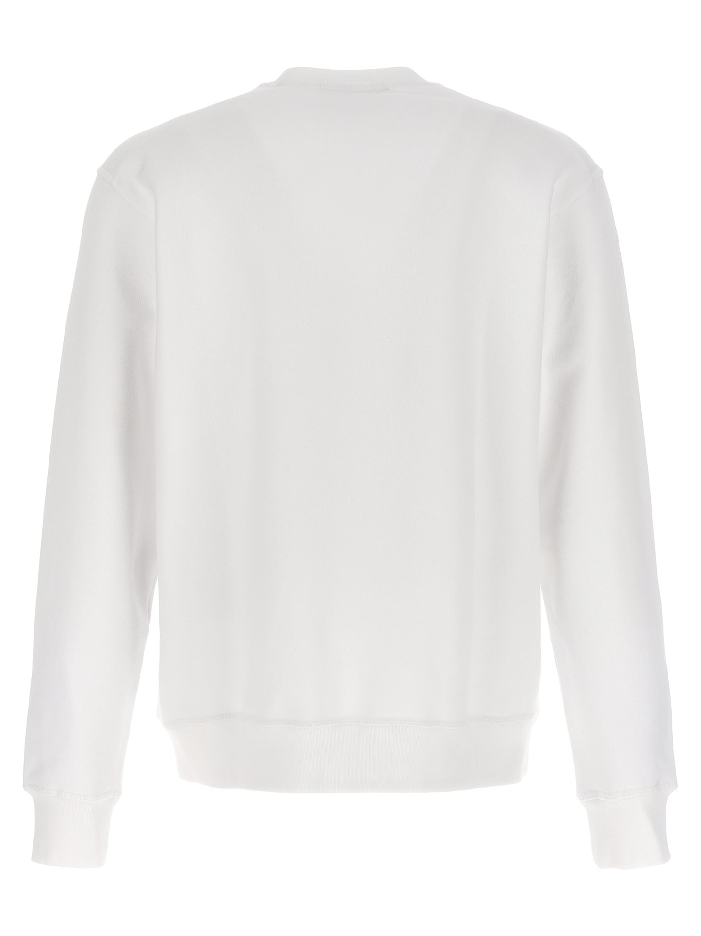 Sweatshirt by Dsquared² for men in cotton white & print showcases a slouchy chic silhouette, artfully detailed with a slouchy chic and for a slouchy chic finish.