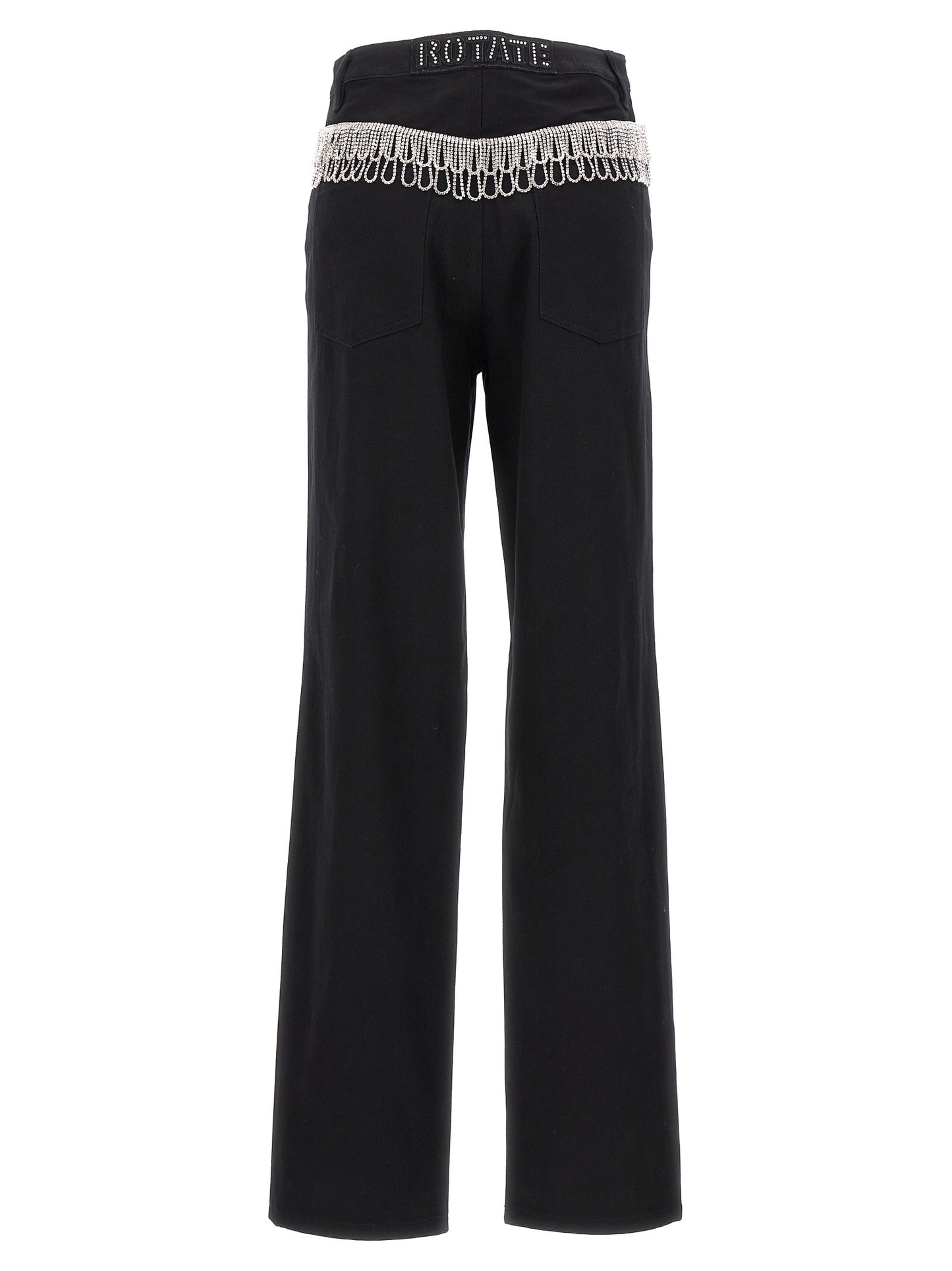 Jeans by ROTATE BIRGER CHRISTENSEN for women in organic cotton denim & sequins black features an sartorial and long with a high rise cut for a sartorial finish.