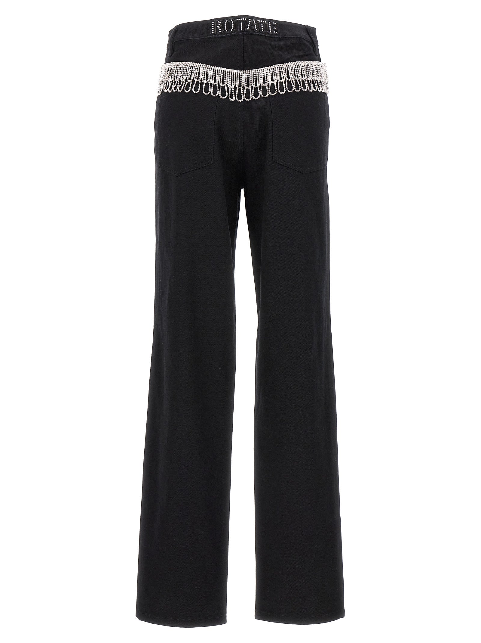 Jeans by ROTATE BIRGER CHRISTENSEN for women in organic cotton denim & sequins black features an sartorial and long with a high rise cut for a sartorial finish.