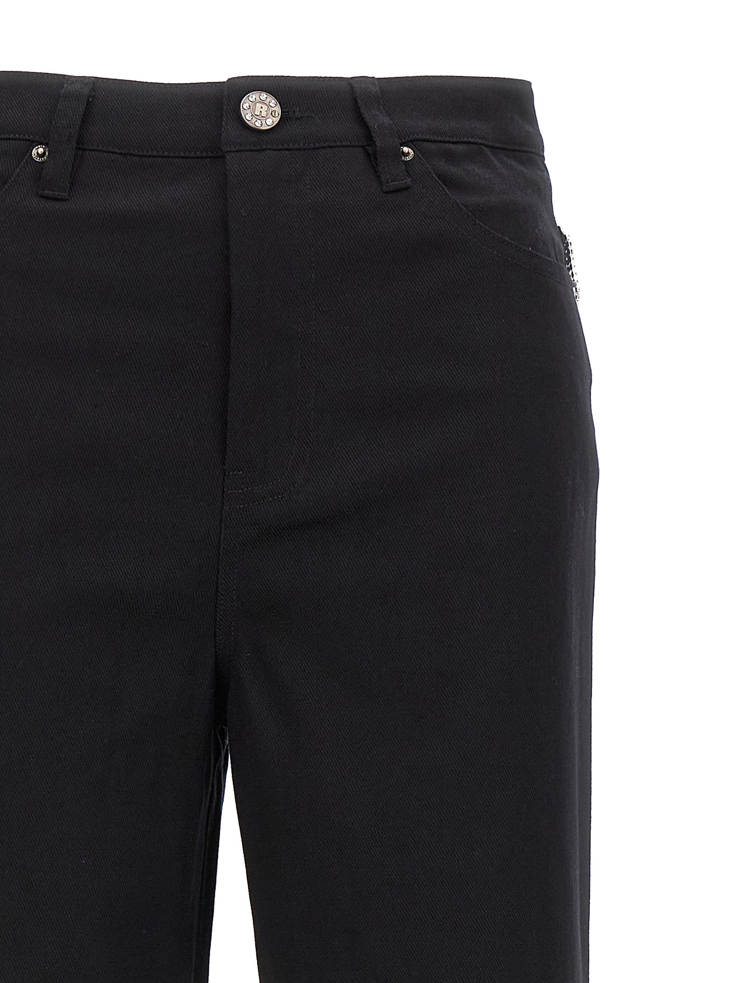 Jeans by ROTATE BIRGER CHRISTENSEN for women in organic cotton denim & sequins black features an refined tailoring silhouette, showcasing a premium with a high rise and long cut for a refined tailoring look.