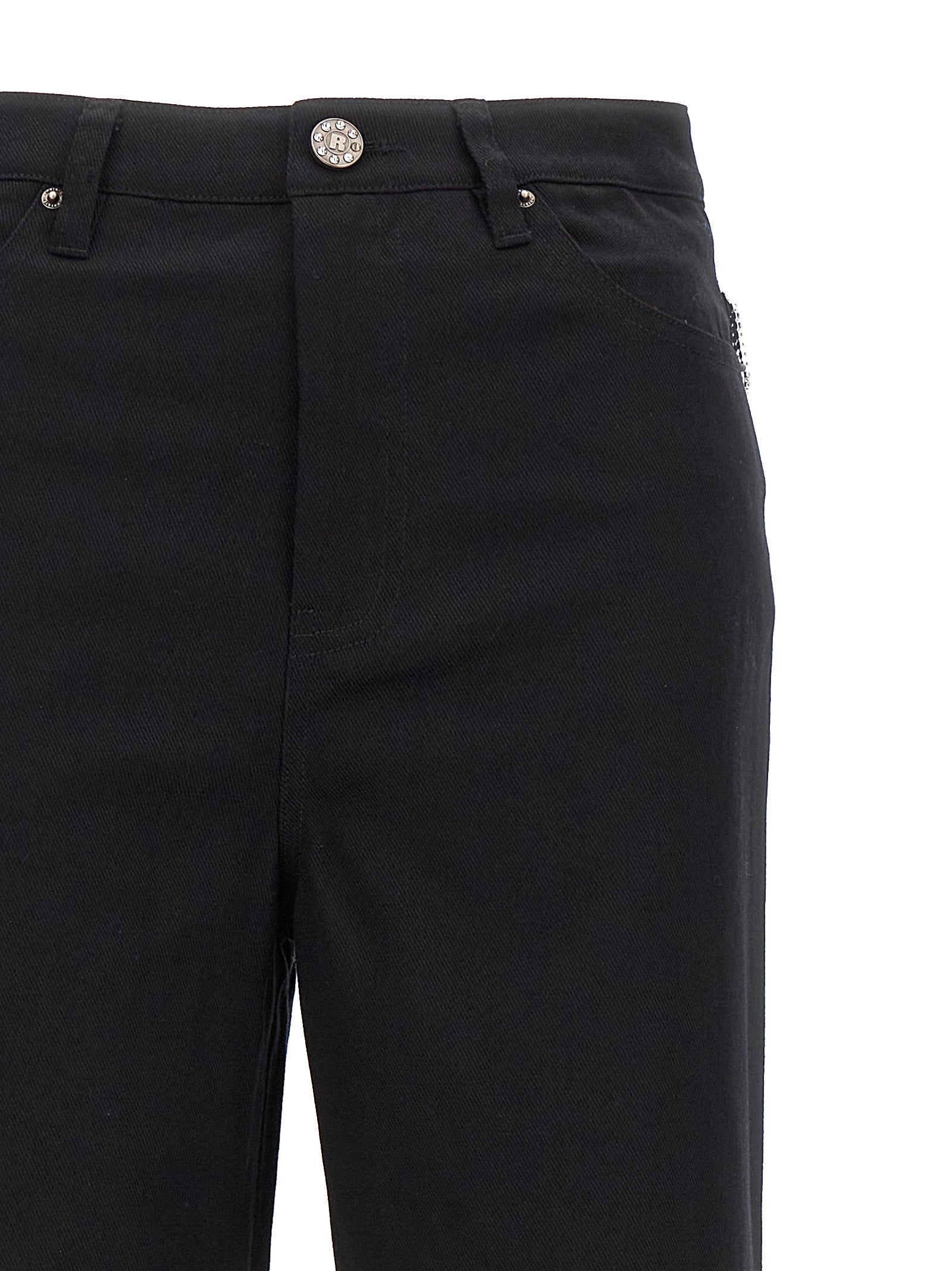 Jeans by ROTATE BIRGER CHRISTENSEN for women in organic cotton denim & sequins black features an refined tailoring silhouette, showcasing a premium with a high rise and long cut for a refined tailoring look.
