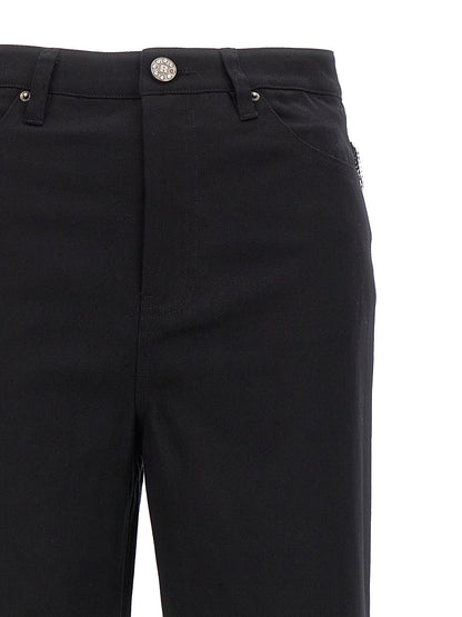 Jeans by ROTATE BIRGER CHRISTENSEN for women in organic cotton denim & sequins black features an refined tailoring silhouette, showcasing a premium with a high rise and long cut for a refined tailoring look.