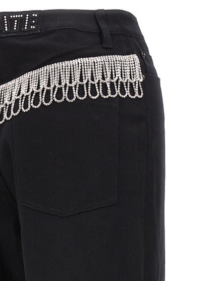 Jeans by ROTATE BIRGER CHRISTENSEN for women in organic cotton denim & sequins black features a polished silhouette with a polished , reaching a polished long and finished with a polished high rise.