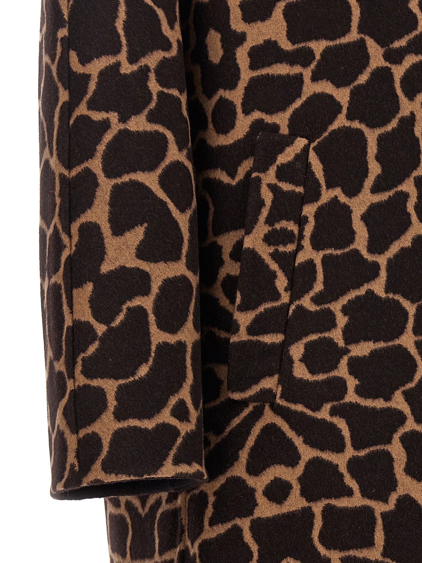 Overcoat by Max Mara for women in virgin wool brown, patterned & jacquard features an satoral silhouette, showcasing a sophisticated and satoral pockets for a premium, timeless look.