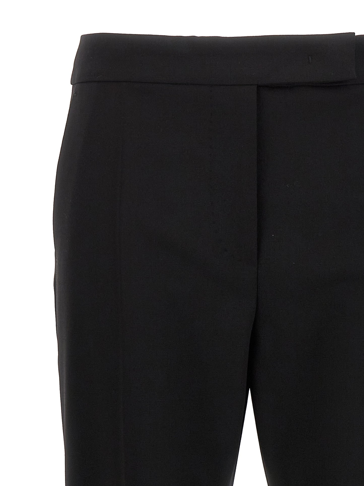 Trousers by Max Mara for women in satin mohair virgin wool black features a tailored silhouette with a tailored , defined by its long and a sophisticated .