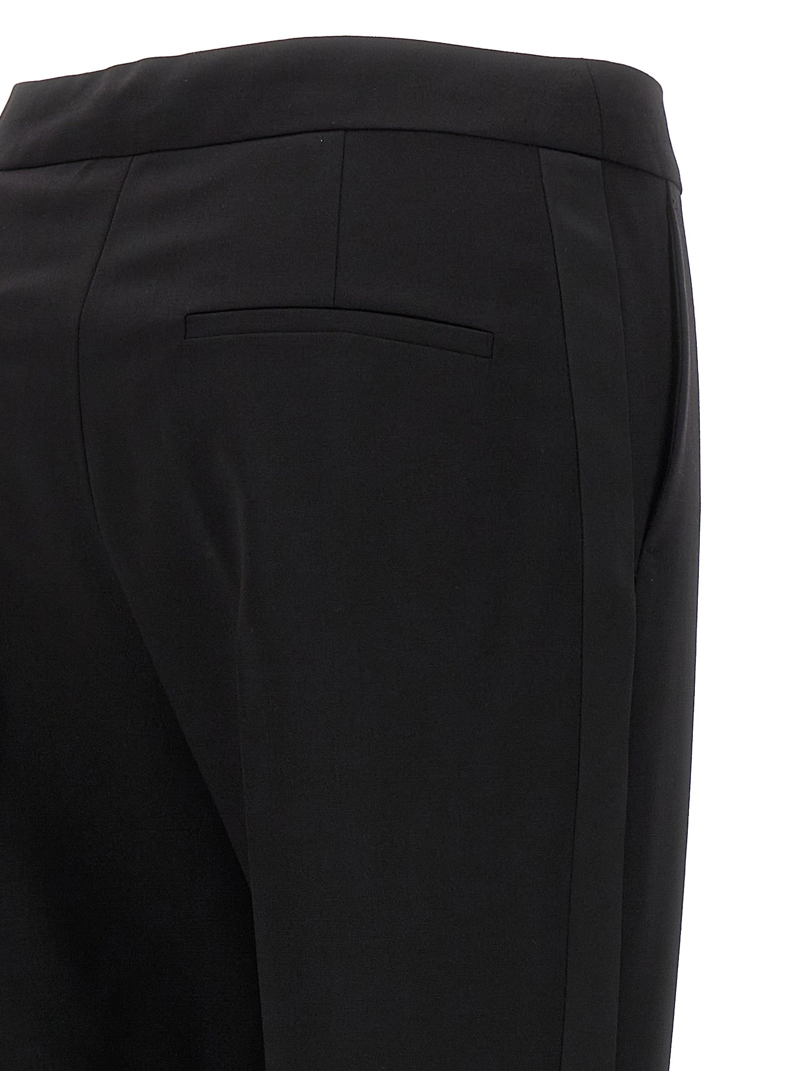 Trousers by Max Mara for women in satin mohair virgin wool black presents a smart silhouette, meticulously detailed with a smart , a smart long, and a smart .