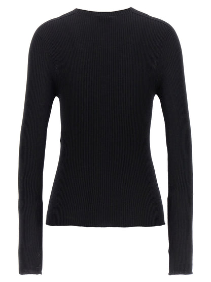 Cardigan by Lanvin for women in cashmere silk black features an crisp silhouette, showcasing a sophisticated and detail for a truly crisp finish.