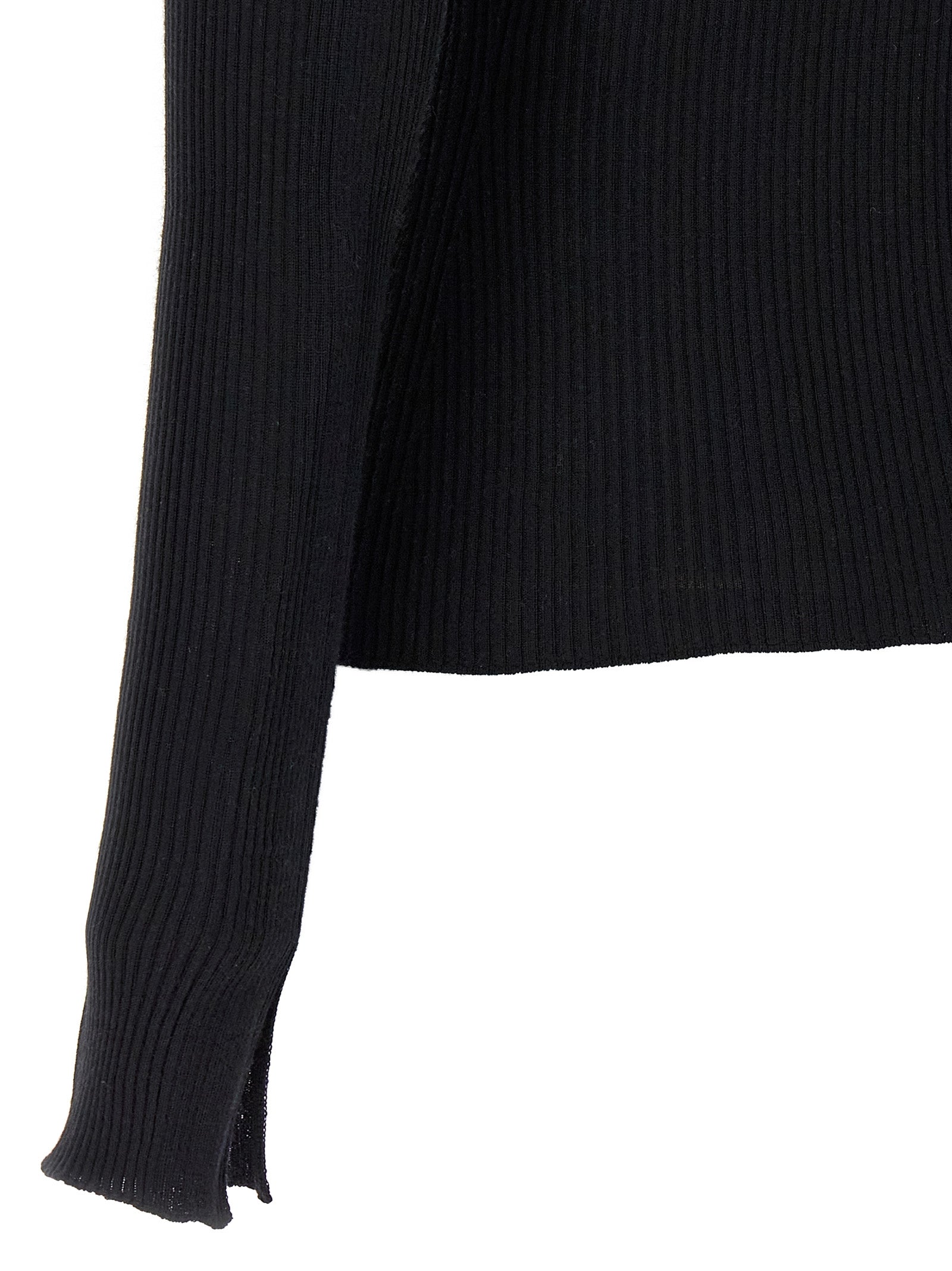 Cardigan by Lanvin for women in cashmere silk black features a nuanced silhouette with a refined and nuanced detailing for a sophisticated look.